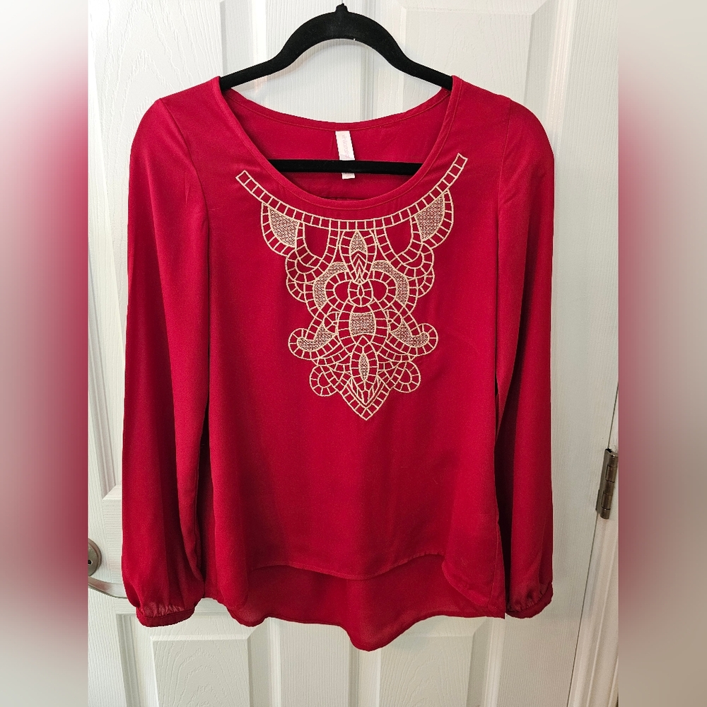 RED Hot Xhilaration Size XS Dressy Top